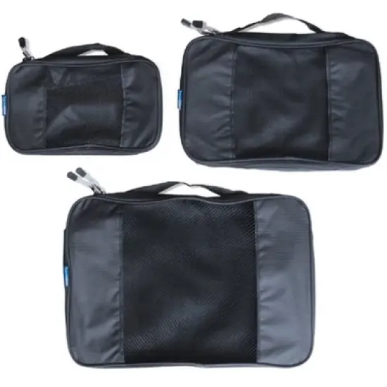 TravelWise Nylon Luggage Organization Packing Cubes, Black, 3 Sizes image {5}