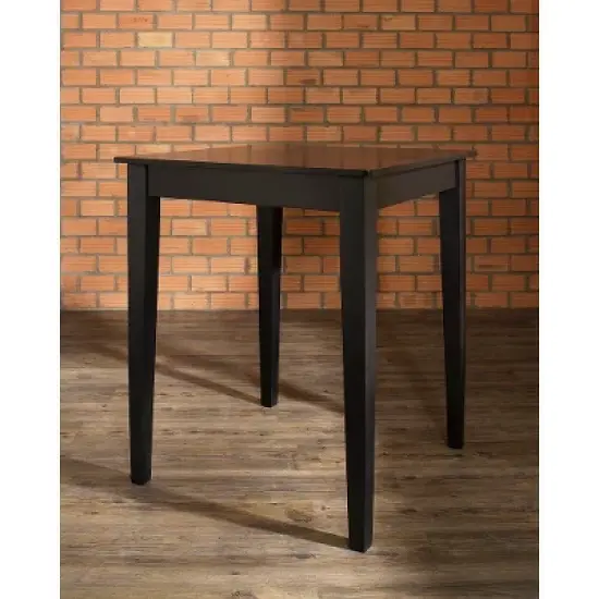 Tapered Leg Pub Bar Height Table Wood/Black - Crosley image {3}