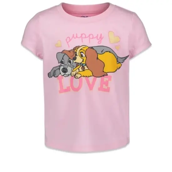 Disney Classics Lady and the Tramp Girls 3 Pack Graphic T-Shirts Little Kid to Big Kid image {2}