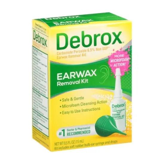 Debrox Earwax Removal Kit with Ear Drops & Bulb Ear Syringe - 0.5 fl oz image {11}