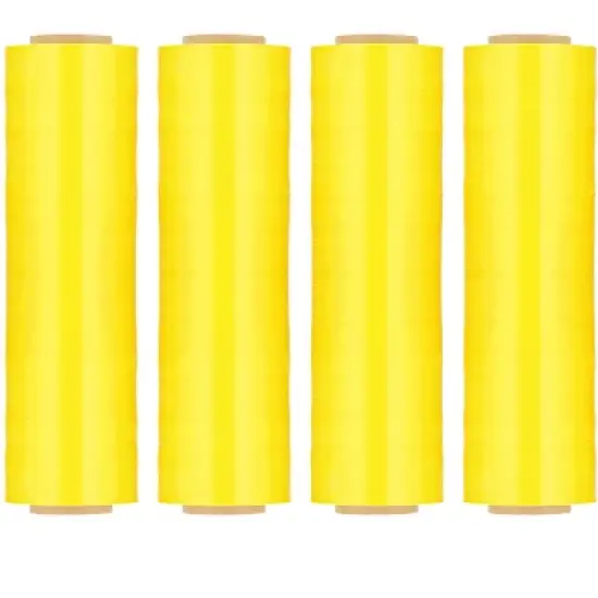 PSBM 4 Rolls Tinted Yellow, 18 in. x 1500 Ft. 80 Gauge, Cast Hand Pallet Stretch Wrap image {9}