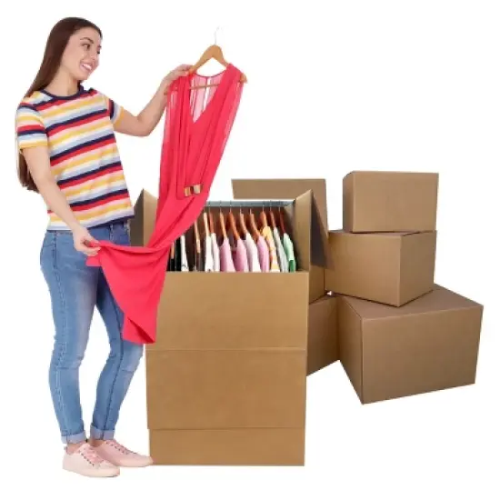 UBMOVE 7 Room Wardrobe Kit with 70 Corrugated Moving Boxes and Packing Supplies image {5}