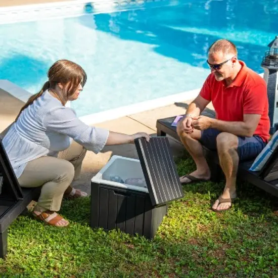 Sunnydaze 9-Gallon Outdoor Cooler Box - Polypropylene Resin - Black image {4}