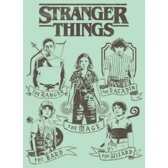 Girl's Stranger Things Group Shot Classes T-Shirt image {1}