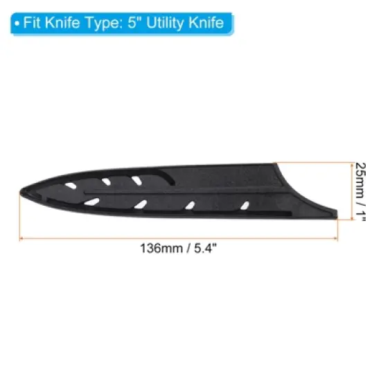 Unique Bargains Edge Guard Blade Protector Plastic 5" Utility Knife Sleeves Black image {1}