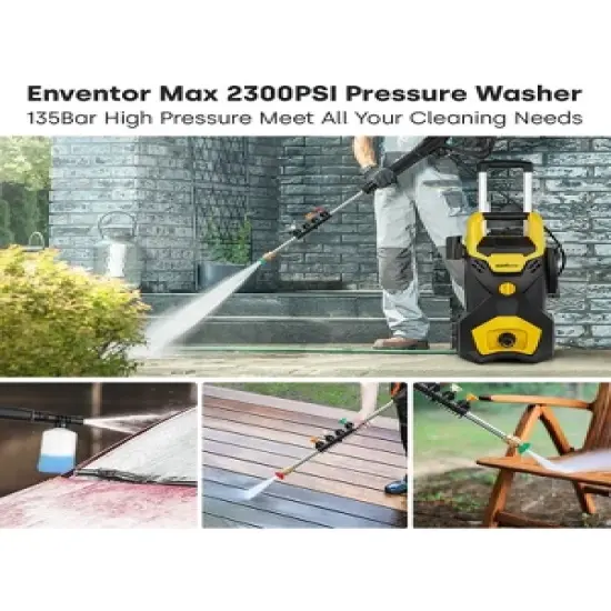 Enventor 2300 PSI Electric Portable Compact Powered Pressure Washer for Cars, Patios, Driveways image {3}