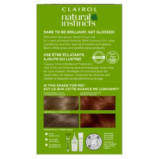 Natural Instincts Clairol Demi-Permanent Hair Color Dye Cream Kit - 6R Light Auburn, Spiced Tea image {1}