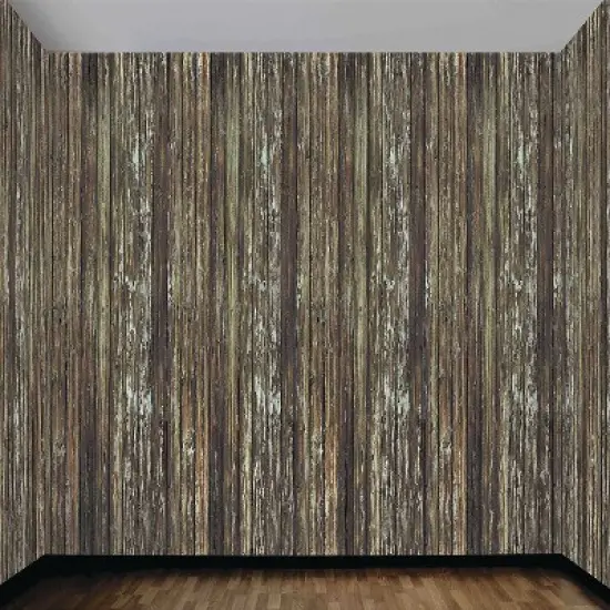 20' x 4' Wood Wall Plastic Backdrop image {1}
