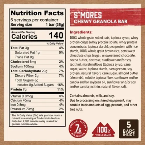 Kodiak S'Mores Chewy Bars - 6.17oz/5ct image {4}