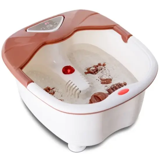 Costway Foot Spa Bath Massager LCD Display Temperature Control Heat Infrared Bubbles Brown image {3}