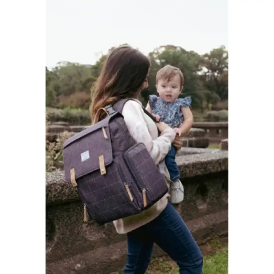 Eddie Bauer Cascade Plaid Diaper Bag - Gray image {7}