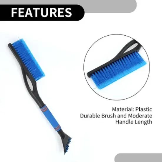 Unique Bargains Universal Car Ice Scraper Brush with Broom SUV Snow Frost Remover for Car Truck Plastic image {5}