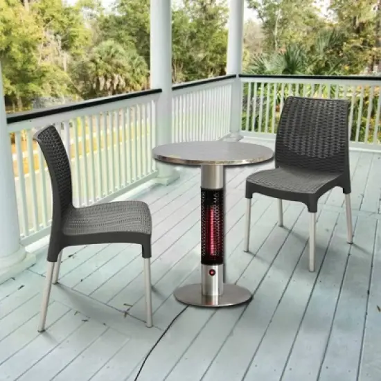 Infrared Electric Bistro Table Outdoor Heater - Silver - EnerG+ image {1}