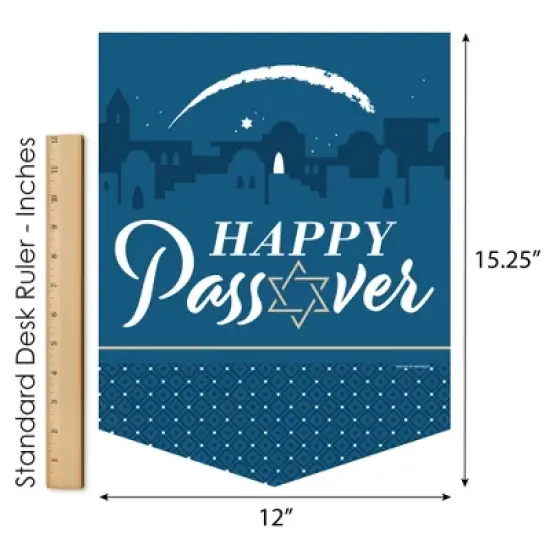 Big Dot of Happiness Happy Passover - Outdoor Home Decorations - Double-Sided Pesach Jewish Holiday Party Garden Flag - 12 x 15.25 inches image {4}