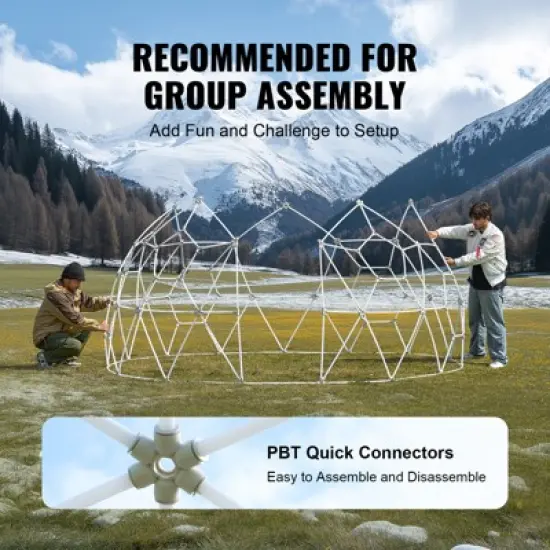 VEVOR Garden Dome Igloo Tent House, 9.5 FT Dome Tent, Upgraded Garden Igloo with PVC Transparent Cover and Window image {6}