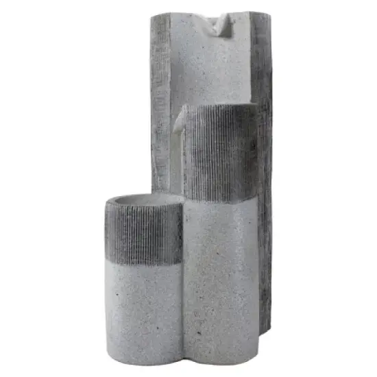 Northlight 24" Gray Speckled Modern Style 3-Tier Rainfall Outdoor Water Fountain image {3}
