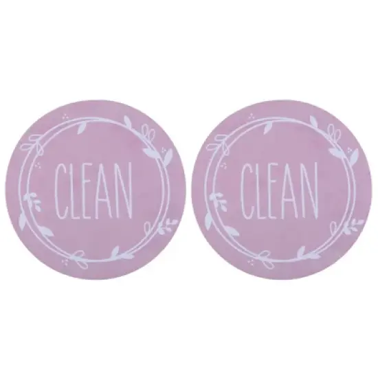 Unique Bargains Dual Side Round Dishwasher Clean Dirty Sign Magnet 2 Pcs image {7}