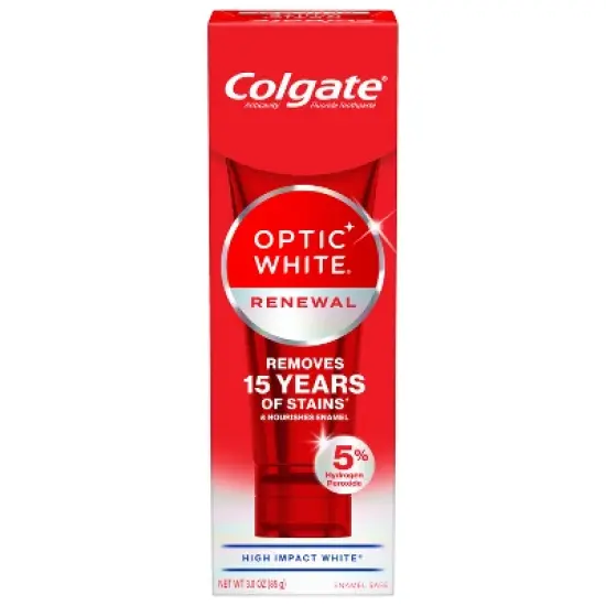 Colgate Optic White Renewal Teeth Whitening Toothpaste - High Impact White image {9}