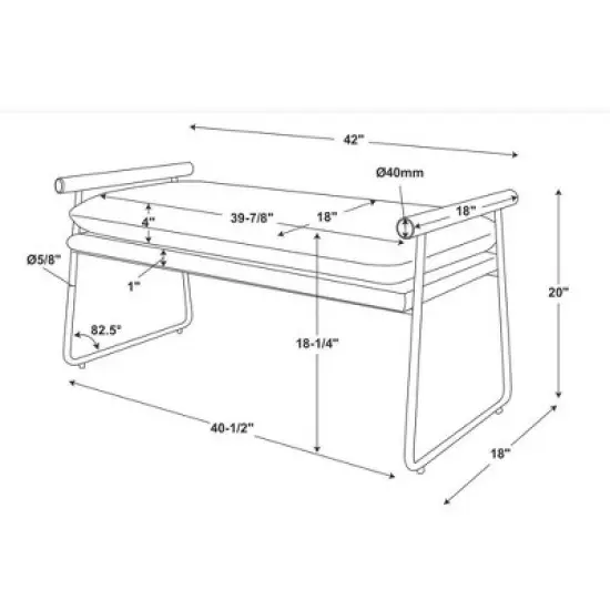 Cushioned Metal & Wood Bench - Cream/Black - Hearth & Hand&trade; with Magnolia image {5}