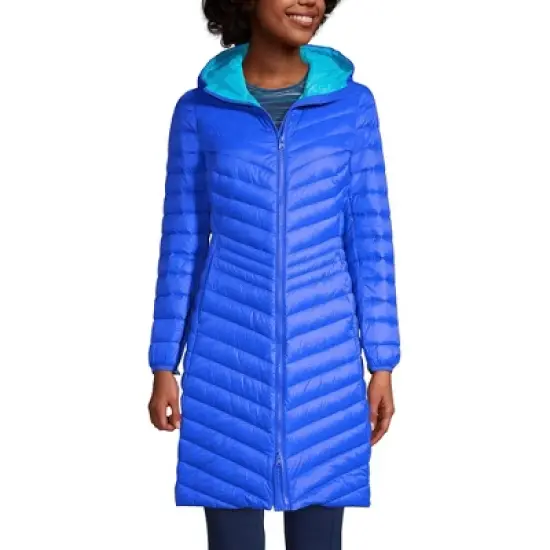 Lands' End Women's Ultralight Packable Long Down Coat image {5}