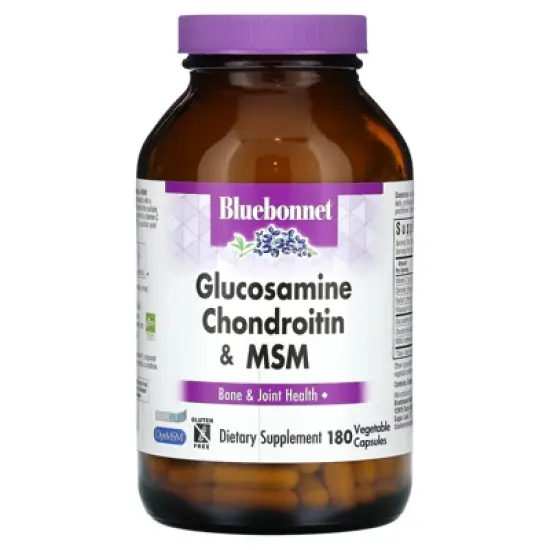 Bluebonnet Nutrition Glucosamine Chondroitin & MSM, 180 Vegetable Capsules image {4}