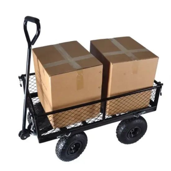 Wagon Garden Cart with 180-degree Steering Range Handle image {2}