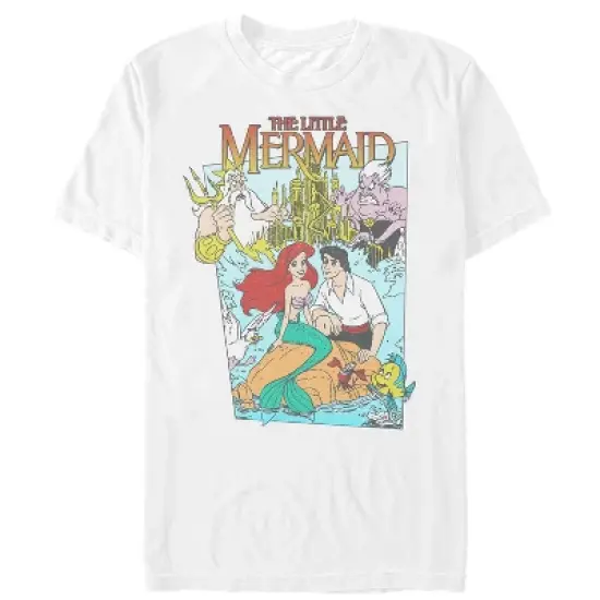 Men's The Little Mermaid Character Poster T-Shirt image {4}