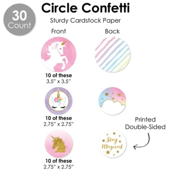 Big Dot of Happiness Rainbow Unicorn - Magical Unicorn Baby Shower or Birthday Party Supplies Decoration Kit - Decor Galore Party Pack - 51 Pieces image {6}