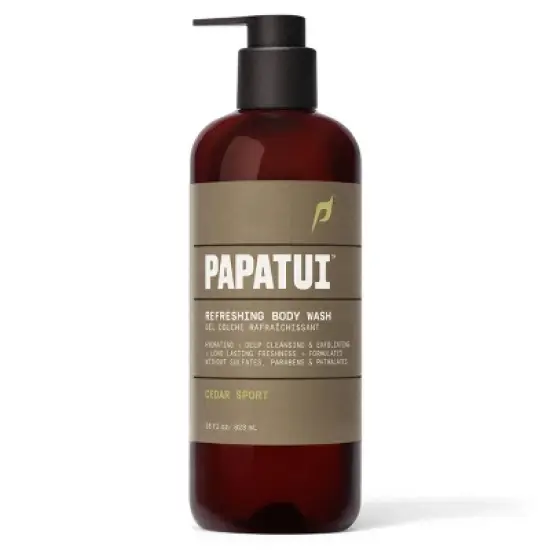 Papatui Men's Sulfate-Free Exfoliating and Hydrating Coconut Oil Body Wash - Cedar Sport - 28 fl oz image {1}