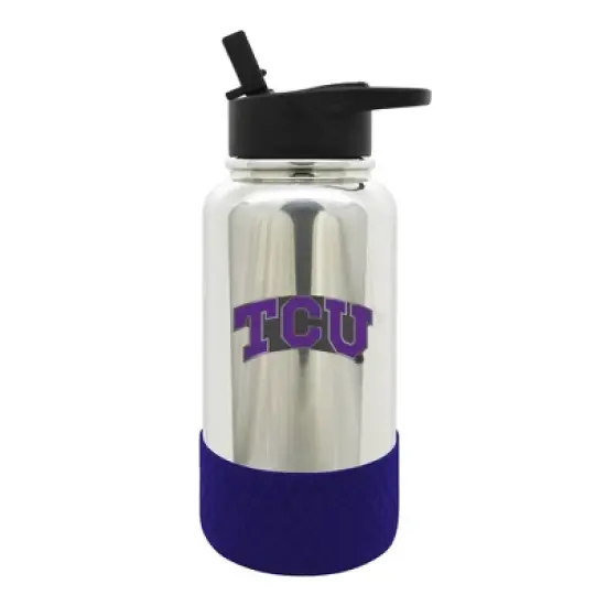NCAA TCU Horned Frogs 32oz Chrome Thirst Hydration Water Bottle image {1}