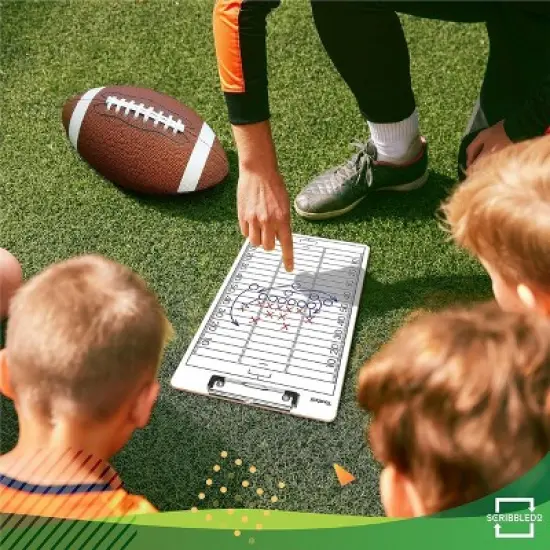 SCRIBBLEDO Football Dry Erase Sports Coaching Clipboard 15"x9" image {5}