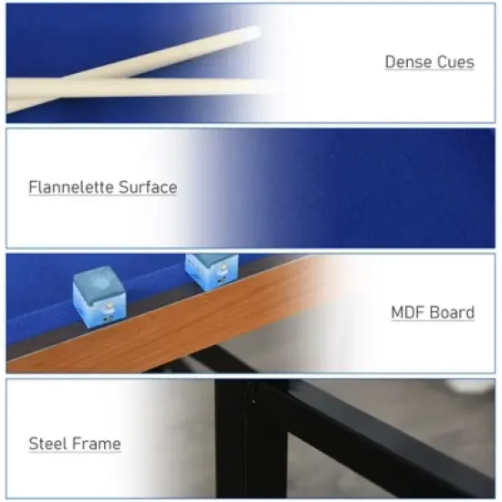 YONWAY  55" Portable Folding Billiards Table Game Pool Table for Whole Family Number Use With Cues, Ball, Rack, Chalk, Blue image {6}