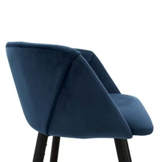 24" Chole Armrest Upholstered 360&deg; Swivel Counter Height stool Combine with Black and Gold Legs (Set Of 2)-The Pop Maison image {5}