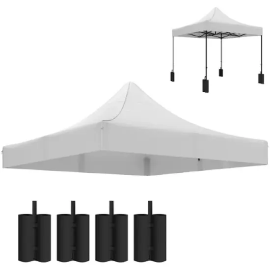 Outsunny 10' x 10' Canopy Cover with Weight Bags, UPF50+ Pop Up Canopy Replacement Top image {9}