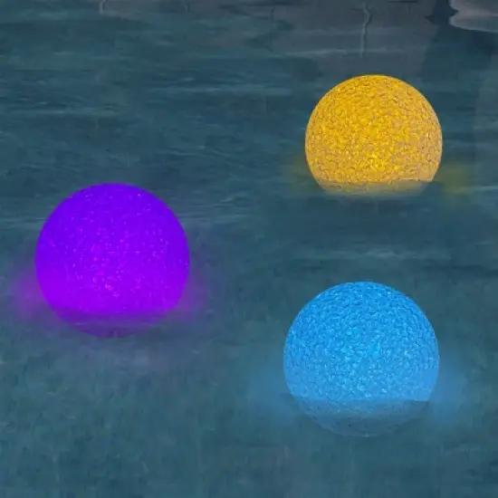 RIPPLE LED Glitter Globe &ndash; 3" Color-Changing Pool Light, D&eacute;cor Orb, Indoor/Out image {1}