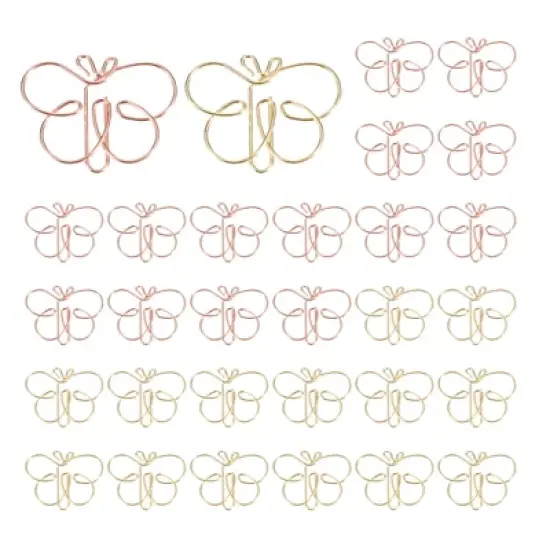 Unique Bargains Home Office Supplies Metal Cute Butterfly Shape Durable Paper Clip 30 Pcs image {4}