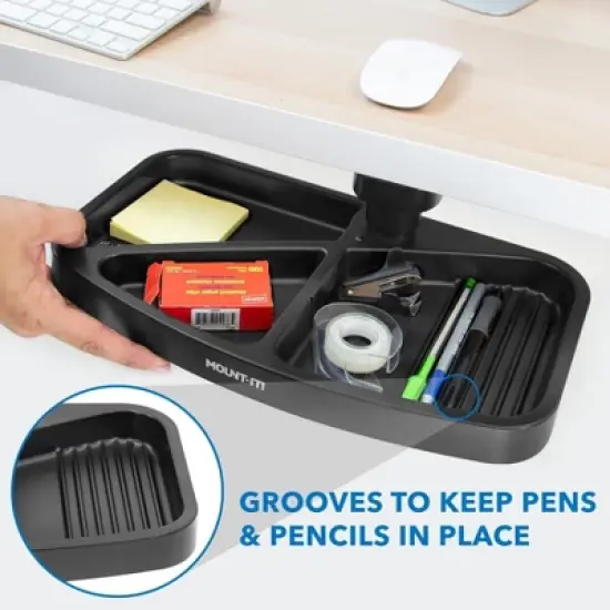 Mount-It! Under Desk Swivel Storage Tray | Ergonomic Undermount Shelf Organizer Holds Office Supplies | Mounts to Desktops Tables and Workbenches image {5}