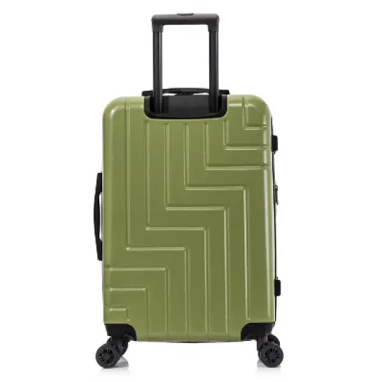 DUKAP Zahav Lightweight Hardside Medium Checked Spinner Suitcase - Green image {4}