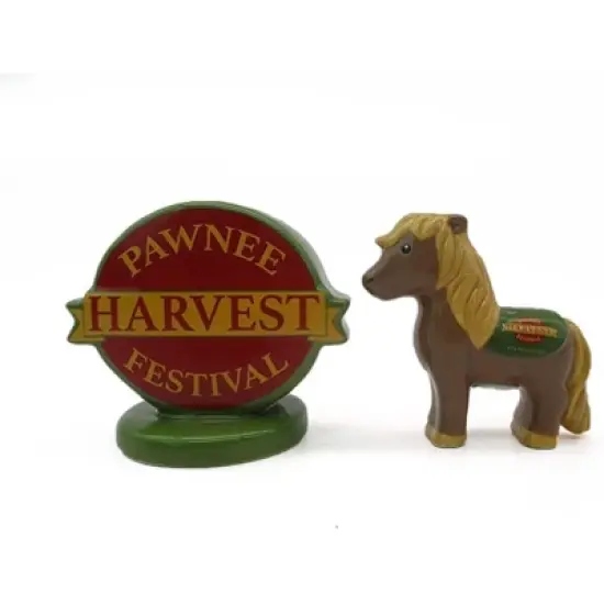 Silver Buffalo Parks and Rec Lil Sebastian Harvest Festival Ceramic Salt and Pepper Shaker Set image {4}