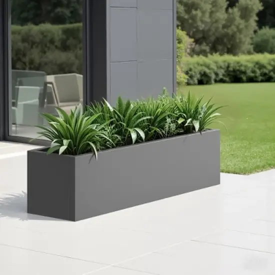 36*10*10 inch Large Metal Rectangular Planter with Drainage Holes for Indoor/Outdoor Use, Perfect for Tall Plants image {7}
