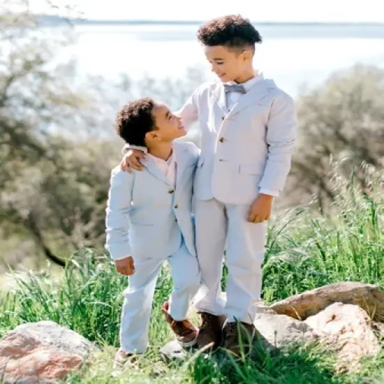 Hope & Henry Boys' Organic Cotton Seersucker Suit Pant, Toddler image {4}