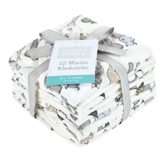 Hudson Baby Infant Boy Cotton Muslin Washcloths, Royal Safari, One Size image {1}