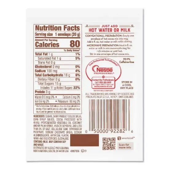 Nestle Hot Cocoa Mix, Dark Chocolate, 0.71 oz, 50/Box image {5}