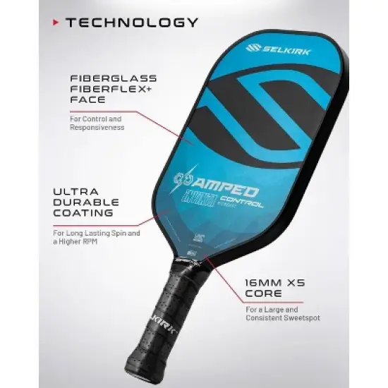 Selkirk Sport Amped Control S2 Lightweight Pickleball Paddle - Purple image {6}