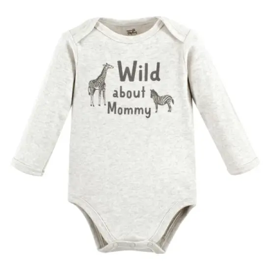 Touched by Nature Organic Cotton Long-Sleeve Bodysuits, Neutral Safari image {2}
