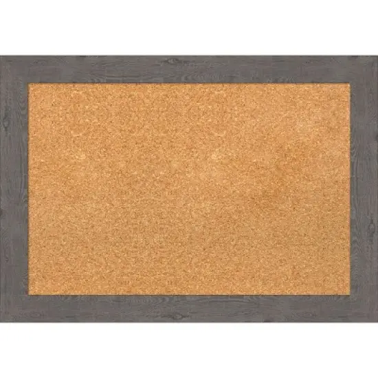 Amanti Art Rustic Plank Narrow Framed Corkboard, Natural Cork image {7}