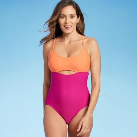 Women's Cut Out Colorblock Medium Coverage One Piece Swimsuit - Kona Sol&trade; Multi image {2}
