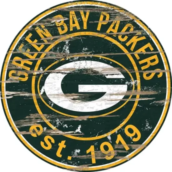 NFL Fan Creations Round Distressed Sign image {4}