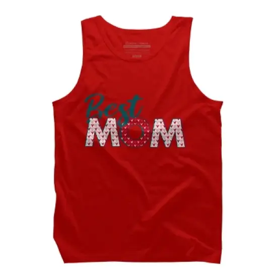 Men's Design By Humans Best Mom Heart Pattern By Semir Tank Top image {4}