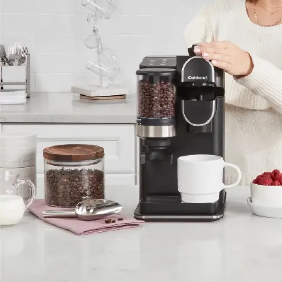 Cuisinart Single-Serve Grind and Brew - Black - DGB-2: Coffee Maker with Grinder, 12 oz Capacity, LED Indicator Light image {4}